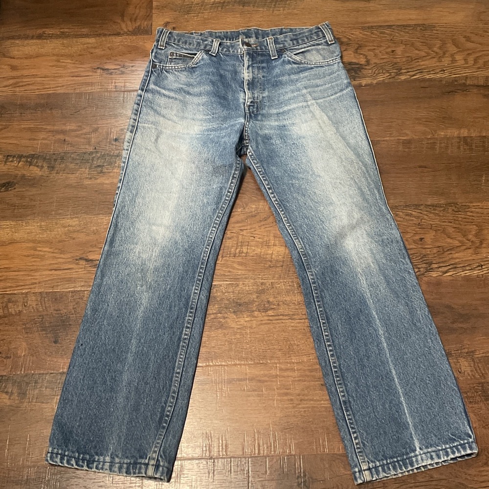 Vintage Rare Leather Tab Levi's For Men With "A Skosh More Room" Size 32x29 - Picture 3 of 8